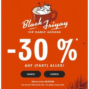 Fossil Black Friday VIP Early Access – 30% Extra-Rabatt auf ausgewählte Ware & 15 % Newsletter Rabatt