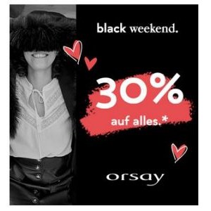 Orsay Black Week – 30% Rabatt auf ALLES & gratis Versand