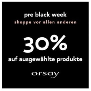 Orsay Pre Black Week – 30% Rabatt auf ausgewählte Produkte (für Clubmitglieder)