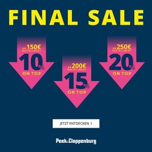 Peek&Cloppenburg – Staffelrabatt mit bis zu 20% Ersparnis auf Sale