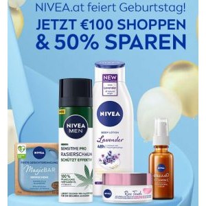 Nivea Onlineshop – 50% + 10% Rabatt ab 100 € Einkaufswert