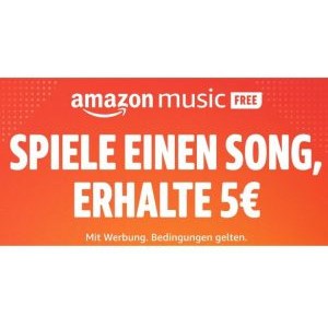 Amazon Music Free – Song hören und 5 € Amazon Gutschein erhalten