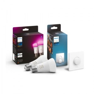Philips Hue White & Color Ambiance E27 LED Lampe 2-er Pack inkl. Smart Button um 69,57 € statt 0,00 €