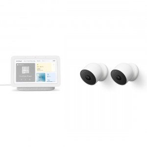 Google Nest Cam (mit Akku) 2er-Pack + Google Nest Hub um 299 € statt 356,04 €