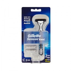 Gillette Sensor Excel Nassrasierer (Rasierer + 3 Rasierklingen mit Doppelklinge) um 3,37 € statt 13,99 €