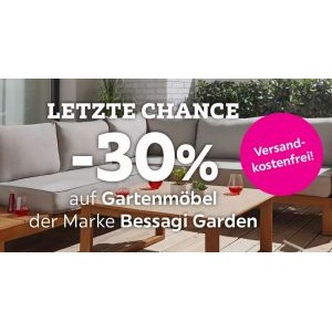 Mömax – 30% Rabatt auf Bessagi Gartenmöbel + gratis Versand