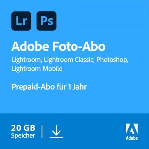 Adobe Creative Cloud Foto-Abo mit 20GB (1 Jahr) um 80,17 € statt 141,99 €