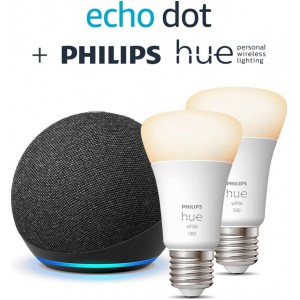 Echo Dot (4. Gen) + 2x Philips Hue White E27 Lampe um 36,99 € statt 53,19 €