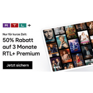 RTL+ Premium 3 Monate um 7,49 € statt 14,97 €
