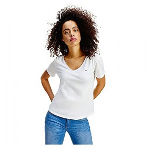 Tommy Jeans Damen Slim Jersey V Neck T-Shirt (S-XL) um 9,59 € statt 29,90 €