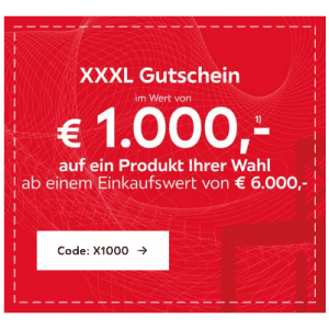 XXXLutz Gutscheine bis zu 1000 € sparen