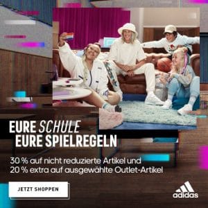 adidas Back to School – 30 % Rabatt auf nicht reduzierte Artikel und 20 % extra auf ausgewählte Outlet-Artikel