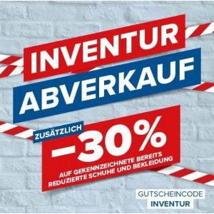 Hervis Inventur Abverkauf – 30% Extra-Rabatt auf ausgewählte bereits reduzierte Artikel (MBW: 50 €)