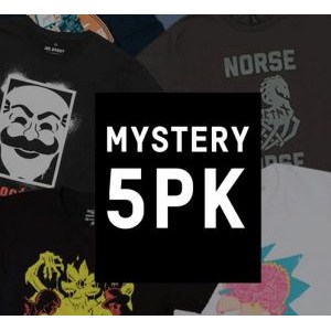 Mystery Geek T-Shirts, 5er-Pack um 21,99 € statt 40 €