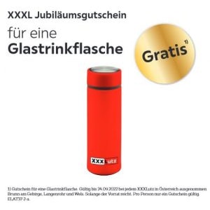 XXXLutz – GRATIS Glastrinkflasche (nur Abholung)