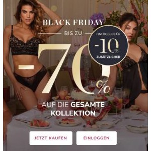 Hunkemöller Black Friday – bis zu 70% Rabatt auf die gesamte Kollektion + 10% Extra-Rabatt