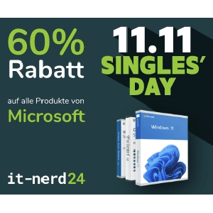 it-nerd24 Singles Day – 60% Rabatt auf alle Microsoft Produkte!
