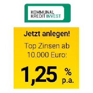 Kommunalkredit Invest – 1,25% p.a. Tagesgeld ab 10.000 € (täglich verfügbar)