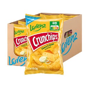 Lorenz Snack World Crunchips Cheese & Onion, 10er Pack (10 x 150 g) um 8,31 € statt 14,90 €