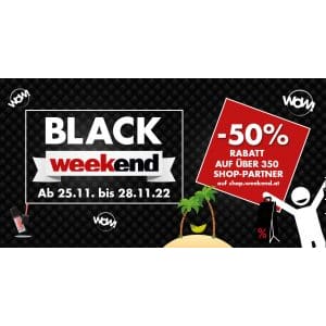 Weekend Shop Black Weekend 2022 – 50% Rabatt bei über 300 Shops