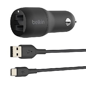 Belkin BoostCharge Dual USB-A Car Charger 24W + USB-A to USB-C um 13,10 € statt 21,09 €