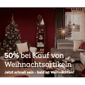 Mömax Weihnachtssale – 50% Rabatt auf alle Artikel aus dem Weihnachtsmarkt!