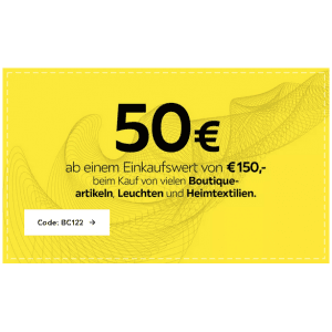 XXXLutz – 50 € Rabatt ab 150 € bei Boutique, Leuchten, Vorhängen u.s.w.