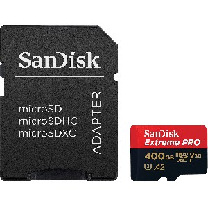 SanDisk Extreme PRO R200/W140 microSDXC 400GB Speicherkarte (UHS-I U3, A2, Class 10) um 38,99 € statt 50,41 €