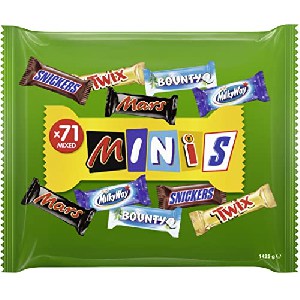 Snickers, Mars, Twix und weitere Mini Schokoriegel – Party Mix – 71 Riegel 1,4kg um 5,16 € statt 15,17 €