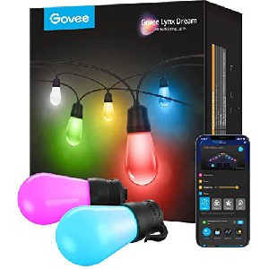 Govee Smart LED Lichterkette außen 15m (Wifi RGBICW Glühbirnen, IP65 Wasserdicht) um 48,39 € statt 64,13 €
