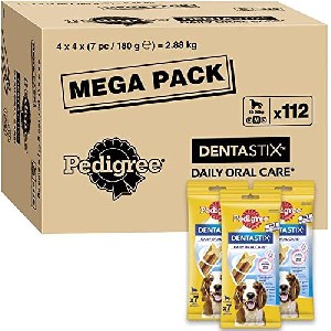 112x Pedigree DentaStix Daily Oral Care Zahnnpflegesnack für mittelgroße Hunde (10-25 kg) um 15,48 € statt 22,66 €