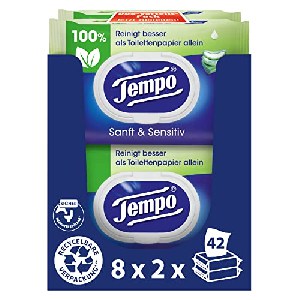 16x Tempo “Sanft & Sensitiv “feuchte Toilettentücher 42 Stück um 18,41 € statt 28 €