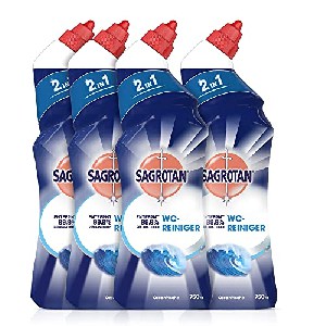 4x Sagrotan WC-Reiniger Ozeanfrische – 2in1 Reinigungsmittel mit Antischmutzfilm für langanhaltende WC-Frische 750ml um 9,64 € statt 11,72 €