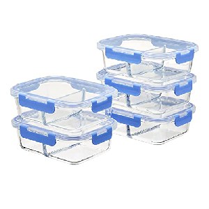 Amazon Basics Meal-Prep-Behälter aus Glas mit Unterteilung, 1065 ml, 10-teiliges Set um 19,06 € statt 34,72 €