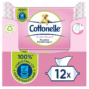 12x Cottonelle (Hakle) feuchtes Toilettenpapier á 42 Tücher um 15 € statt 22,20 €