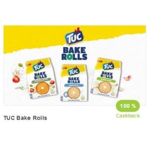 100% Cashback beim Kauf von TUC Bake Rolls 150g, versch. Sorten (Marktguru App)