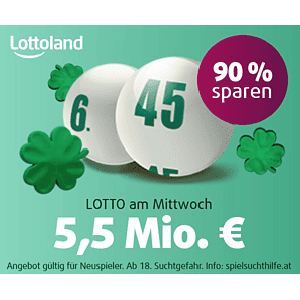 Lotto 6 aus 45 – 10 Tipps um nur 1 € für Neukunden – über 90% sparen!