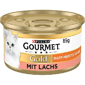 12x Purina Gourmet Gold Raffiniertes Ragout Katzenfutter nass, mit Lachs 85g um 3,95 € statt 5,19 €