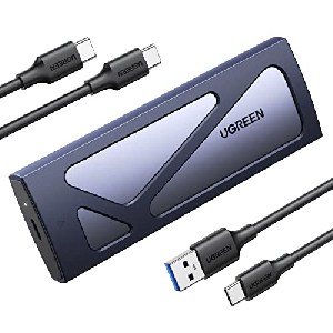 UGREEN NVMe M.2 USB 3.2 SSD Gehäuse-Adapter mit Kühlkissen 10 Gbps (mit USB CC und AC Kabel) um 16,85 € statt 23,96 €