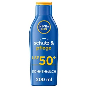 2x NIVEA SUN Schutz & Pflege Sonnenmilch LSF 50+, 200ml um 11,31 € statt 19,48 €