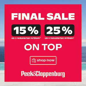 Peek&Cloppenburg – 25% Extra-Rabatt auf den Sale ab 4 reduzierten Artikel