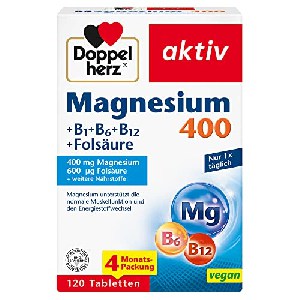 Doppelherz Magnesium 400 + B1 + B6 + B12 + Folsäure, 120 Stück um 7,14 € statt 11,48 €