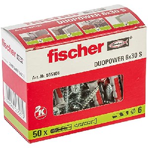 fischer 555106 DUOPOWER 6 x 30 S – Universaldübel mit Sicherheitsschraube um 8,16 € statt 11,35 €