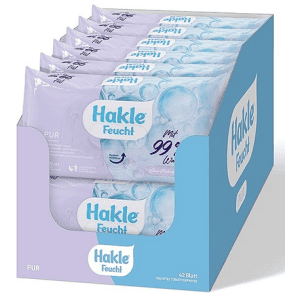 Hakle Feucht Pur im 12er-Pack (12 x 42 Blatt) feuchtes Toilettenpapier um 11,49 € statt 21,07 €