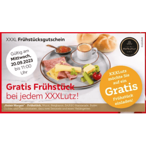 XXXLutz – GRATIS Frühstück am 20. September 2023 (bis 11 Uhr)