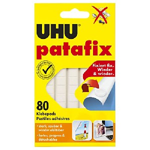 UHU patafix weiß, wieder ablösbare Klebepads, 80 Stück um 1,93 € statt 2,99 €