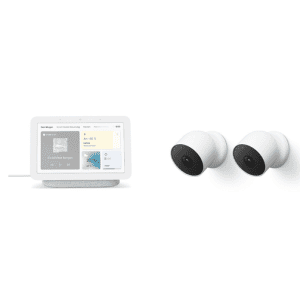 Google Nest Cam (mit Akku) 2er-Pack + Google Nest Hub (2. Generation) um 274,95 € statt 415,85 €