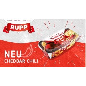 Rupp Feinster Streich mit Cheddar Chili gratis testen (Marktguru App / Billa Plus)