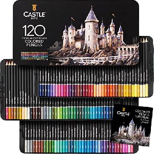 Castle Art Supplies 120 Buntstifte Set | Hochwertige Farbminen mit weichem Kern für Profi-, erfahrene und Farbkünstler um 38,31 € statt 51,68 €
