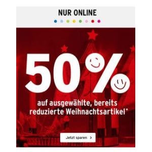 Ernsting’s family – 50% Extra-Rabatt auf ausgewählte bereits reduzierte Weihnachtsartikel